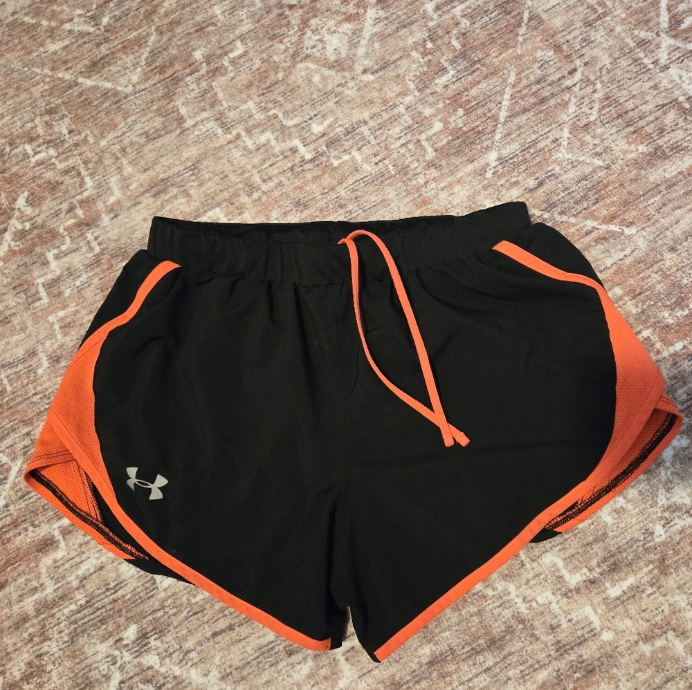 Under Armour Black Shorts with Orange Trim